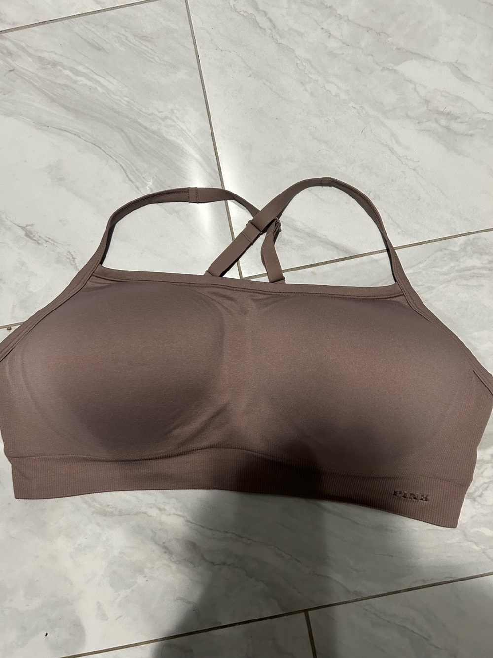 Vs pink taupe/ brown padded sports bra xl